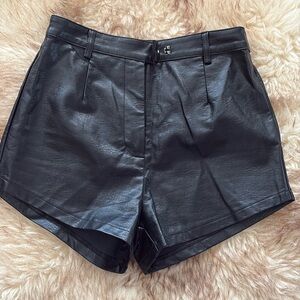 Faux leather shorts